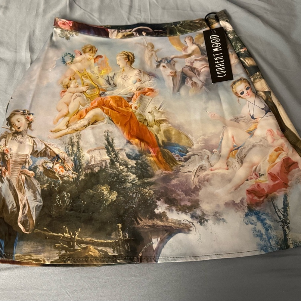 Current Mood Renaissance Art Mini Skirt - Multicolor